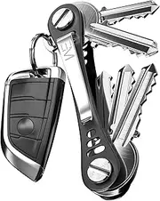 [EM Premium Products] EM Key Holder Keychain for Men - Aircraft-Grade Aluminum Key Organizer key chain up to 14 Keys, Car Keychain, Ring Holder, Keyring, Belt Key Holder, Minimalist Smart Key Chain - Black Keybar