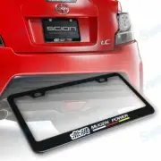 Black Stainless Steel License Plate Frame Rust Free Mugen W/ Caps for Honda (for: Honda Civic)
