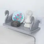 Self-Adhesive Swan Shelf Plastic Bathroom Storage Rack Floating Shelf Kitchen