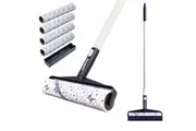 BOOMJOY Long Handle Sticky Lint Roller 24cm Width Floor Carpet Clothes Pet Hair Remover with 4 Refill