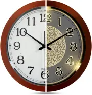 13-Inch Silent Lighted Adjustable Brightness LED Wall Clock, Large Digital Displ