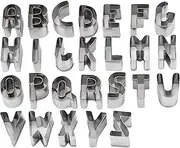 26Pcs Stainless Steel Small Alphabet Letter Cookie Cutters,Stainless Steel Mini Alphabet Cookie Biscuit Cutters,Stainless Steel Alphabet Cookie Cutters,Stainless Steel Alphabet Biscuit Cookies Cutter