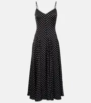 [Polo Ralph Lauren] Polo Ralph Lauren Polka-dot midi dress AU 20 black