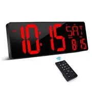 Large Digital Wall Clock with Remote Control, 16.5 Inch LED Large Display