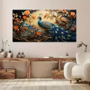 Peacock Garden Light Luxury Unframed Canvas Painting for Living