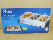 Oster Triple Station Buffet Server with Warming Tray CKSTBSTW02 New