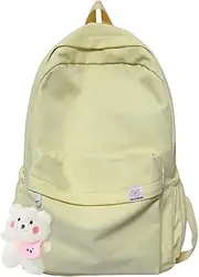 [Eagerrich] Aesthetic Backpack Cute Backpack School Supplies Laptop Bag for Teens Girls Women Students Solid Color