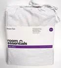 Queen Size Grey Stripe Printed Microfiber Sheet Set - Room Essentials