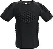 [Topeter] Football Padded Shirt for Youth, Kids Compression Rib Protector Shirts with Rib/Chest/Shoulder/Back Pads