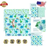 Dinosaur Land Play Mat for Kids - Large Foldable Waterproof Tile for Safe Play