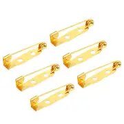 50Pcs Safety Bar Pins 25mm Brooch Clasp Pin Backs for ID Badges, Gold Tone