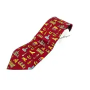 Salvatore Ferragamo NEW F. Bordeaux Red Silk Safari Animal Tie