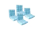 SOGA 4X Floor Recliner Collapsible Lounge Sofa Couch Folding Chair Cushion Light Blue