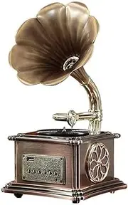 Classic Retro Antique Phonograph Gramophone Turntable Vinyl Record Player Stereo Speakers Home Decoration System Control 33/45 RPM FM AUX USB CD, Bluetooth 4.2