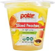 MW Polar Sliced Peaches Snack Cup in Light Syrup, 7 oz (Pack of 12)