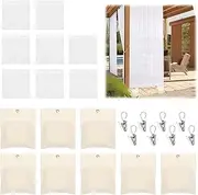 Outdoor Curtain Weights Bag, 8 Pack Windproof Weighted Bags Sets with Clamps and Sealed Bag, Reusable Drapery Weighted Bags for Outdoor Curtains