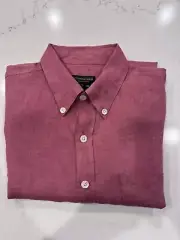 NWT J. Peterman Co. berry red linen long sleeve shirt sIze XL