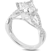 LuvMyJewelry Lilya 14K White Gold Princess Cut Lab Grown Diamond Engagement Ring - 3.5 Ct at Nordstrom, Size 6.5