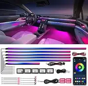 WEBUPAR Dreamcolor Acrylic Interior Car Lights, Car Accessories 18 in 1 Car LED Strip Lights with APP Control and 213 Modes, 175 inches 593 LEDs Fiber Optic Lights, RGB Neon Car Lighting