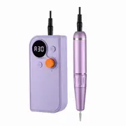 Portable Nail Drill Kit Rechargeable Nail Machine Electric Cordless Efile Nail Drill Set with 6 Nail Bits, Manicure Pedicure Tool,Purple