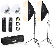 Softbox Lighting Kit, skytex Continuous Photography Lighting Kit with 2x20x28in Soft Box | 2X 85W 2700-6400K E27 LED Bulb, Photo Studio Lights Equipment for Camera Shooting, Video Recording…