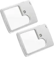 2pcs Portable LED Light Magnifying Sheets Lightweight Reading for Seniors Page Magnifier for Books Crafting and Daily Use Optical Lens with Magnification