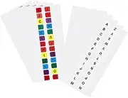 HOMSFOU 10 Sheets Removable Alphabet Sticky Page Tabs Colorful Index Markers for Notebooks Easy to Use Bookmarking Organizing Each of Colorful White