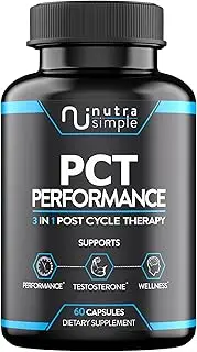 PCT Supplement for Men, 3-in-1 Post Cycle Support, Made in USA, with Fenugreek, Chrysin, Tongkat Ali, Milk Thistle for Liver Support, and More - 60 Capsules