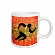 3dRose Marathon Runner Silhouette with Sunset Hues and Adventure Word Art Mug