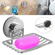 Soap Dish Shower Stainless Steel Wall Mounted Bar Holder Bathroom Suction Box