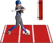 Pitching Mat,Baseball Softball Hitting Batting Mat,Portable Softball Pitching Mat,Antifade Turf & Antislip Rubber Backing, Durable Pitching Mound,for Indoor/Outdoor Practice(Red,116 * 300cm)