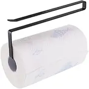 Kitchen Paper Towel Roll Holder, Cabinet Cupboard Under Shelf Storage Paper Towel Roll Holder Dispenser Napkins Storage Rack (Black)