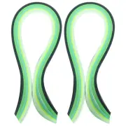 200 Pcs 390 x 7mm Rainbow Quilling Strips Paper, Gradient Green