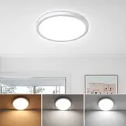 Flush Mount LED Ceiling Light Fixture, 18W 3CCT 3000K/4000K/6000K Selectable Ultra-Thin Modern Kitchen Recessed Ceiling Lamp, 9 Inch Closet Round Super Slim for Living Room, Dining Room