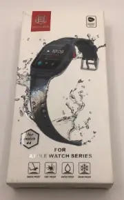 Shellbox IP68 Apple Watch iWatch 44 Water Proof black men's cover watchband case