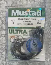 Mustad Demon Perfect Circle 3X Hooks 10/0