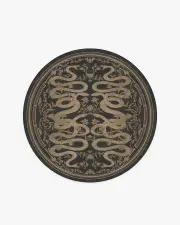 185' Round | Machine Washable Runner Rug | Kid & Pet Friendly | Indoor Rug | Sumaya Soft Black Rug by Martyn Lawrence Bullard | Ruggable