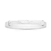 Silver 5x45mm Filigree Engraved Swirl Expandable Bangle