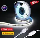 1M USB 5V Flexible COB LED Strip Light + Touch Sensor Control Dimmer COOL WHITE