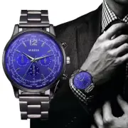 Men's Luxury Fashion Crystal Stainless Steel Analog Quartz Wrist Watch Watches