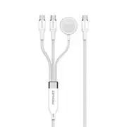 Promate 100W PD - 480Mbps USB-C Multi-Connector Cable - 1.4m - White Apple Watch Charger - 2x USB-C Connectors - Data & Charge [FUSION-CCW.WHT]