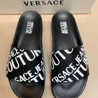 在飛比找Yahoo!奇摩拍賣優惠-新品VERSACE 拖鞋男防滑男士拖鞋時尚潮流印花真皮涼拖沙