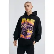 Mens Black Oversized Wu Tang Clan Bee License Hoodie
