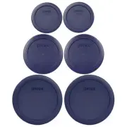 Pyrex (2) 7200-PC (2) 7201-PC (2) 7202-PC Blue Plastic Storage Lid Cover Set 2PK