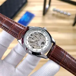 二手全新ROLEX 勞力士 全自動機械錶 帶日曆 精密防水表 真皮錶帶 男士腕錶 休閒商務 時尚鏤空錶
