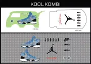 HotWheels(1/64), Kool Kombi "Air Jordan 028" Waterslide,PrintedWhiteFirst,Decals