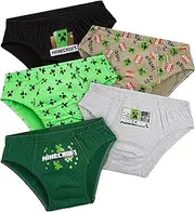 [Minecraft] Boys Soft Flexible & Breathable Cotton Underwear Pack of 5, Multicoloured