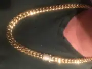 Stainless steel Miami Cuban link custom necklace chain 24” Yellow Gold Plated