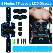 Abdominal Electrical Muscle Stimulator Trainer EMS Abs Fitness Training Gear USB
