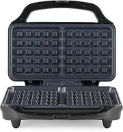 Salter Double Waffle Maker – Non-Stick Dual Waffle Iron Plates, Deep Fill Belgian & American Waffle Machine, Automatic Temperature Control, Cool Touch Handle, Savoury Snacks & Desserts, 900W, EK2249